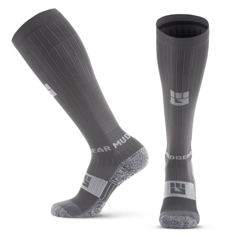 Load image into Gallery viewer, MudGear - Tall Compression Socks (Gray/Gray)
