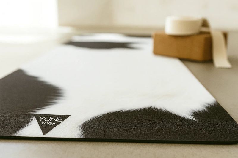 Load image into Gallery viewer, Yune Yoga - Cow Print Yoga Mat – Sustainable, Toxin-Free & Stylish | Yune Yoga