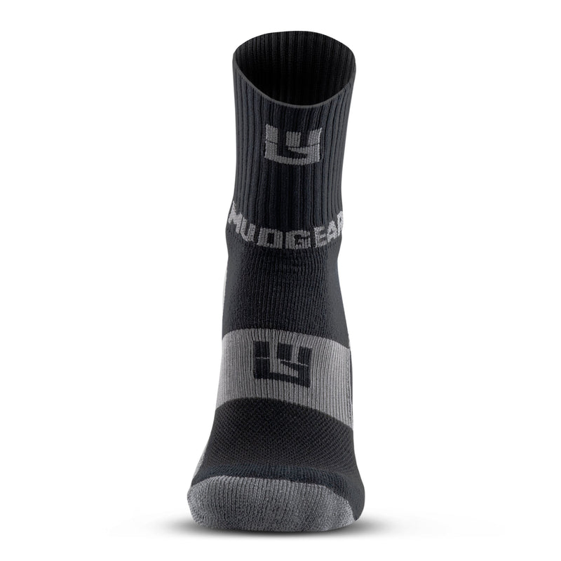 Load image into Gallery viewer, MudGear - 5" Crew Height Trail Running Sock (Black/Gray)