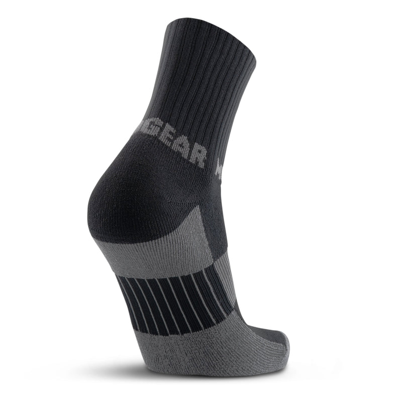 Load image into Gallery viewer, MudGear - 5" Crew Height Trail Running Sock (Black/Gray)
