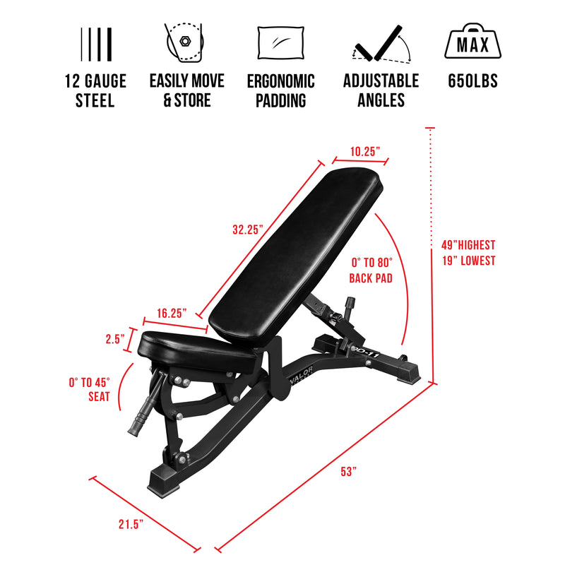 Load image into Gallery viewer, Valor Fitness - Adjustable Flat - Incline Benches