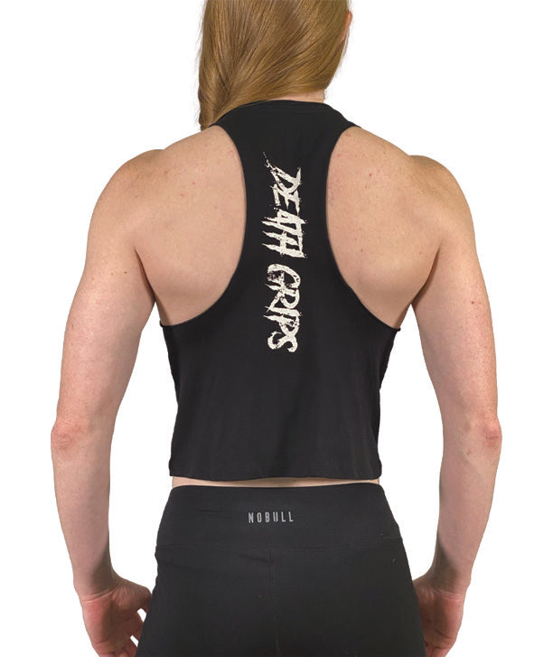 Load image into Gallery viewer, JerkFit - WOMEN'S DISTRESSED DEATH GRIPS CROP TANK