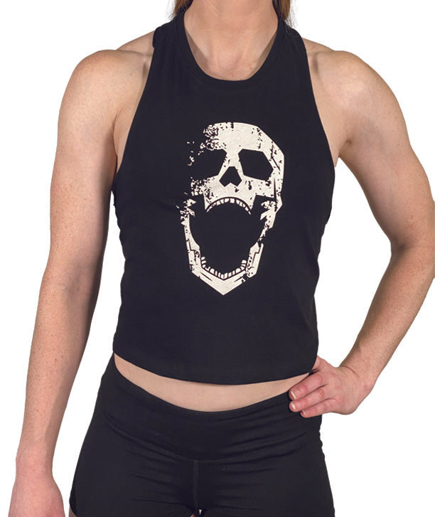 Load image into Gallery viewer, JerkFit - Women's Distressed Death Grips Crop Tank