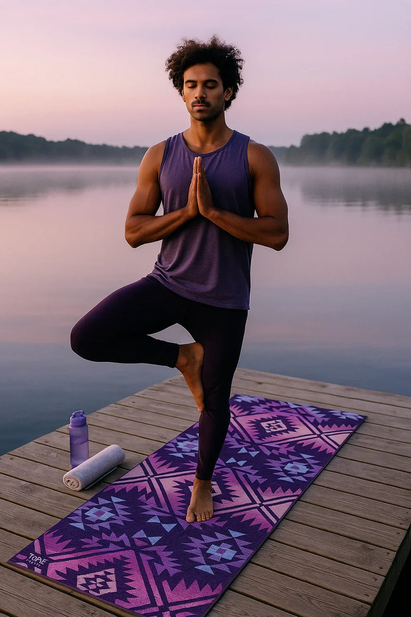 Load image into Gallery viewer, Yune Yoga - Jerome Midnight Yoga Mat – 6 mm Extra Thick, Double-Sided Non-Slip, Eco-Friendly PER with Deep Purple Midnight Design | Yune Yoga