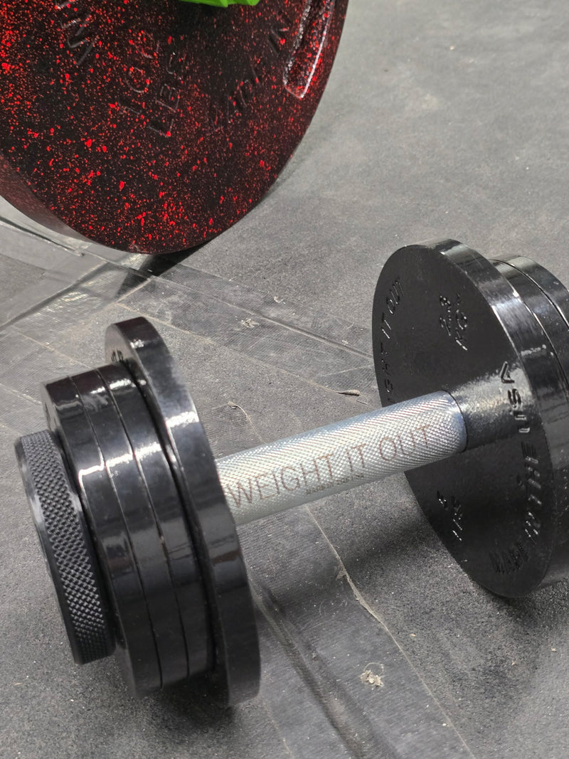 Load image into Gallery viewer, Weight It Out - Adjustable 1-inch Standard Dumbbell Handle Pair (Stainless Steel)