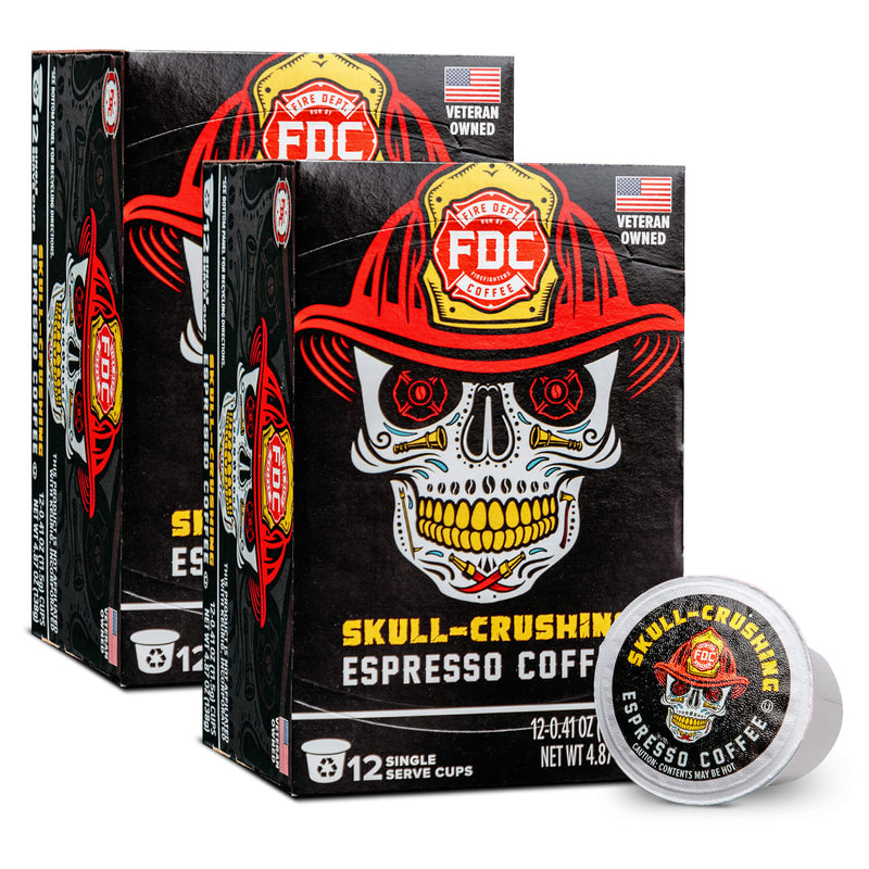 Load image into Gallery viewer, Fire Department Coffee - Skull Crushing Espresso Coffee Pods