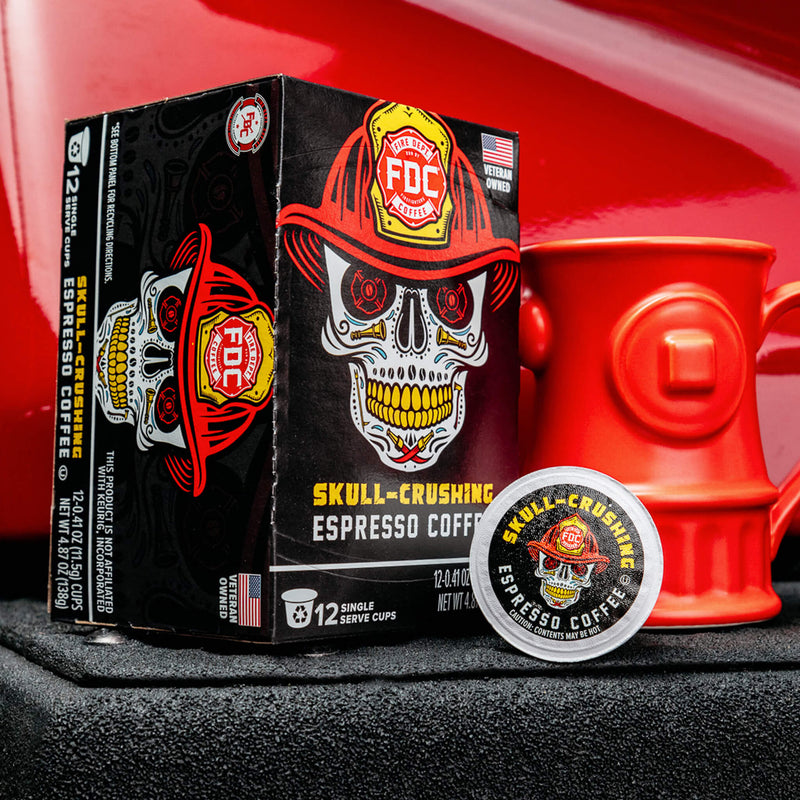 Load image into Gallery viewer, Fire Department Coffee - Skull Crushing Espresso Coffee Pods