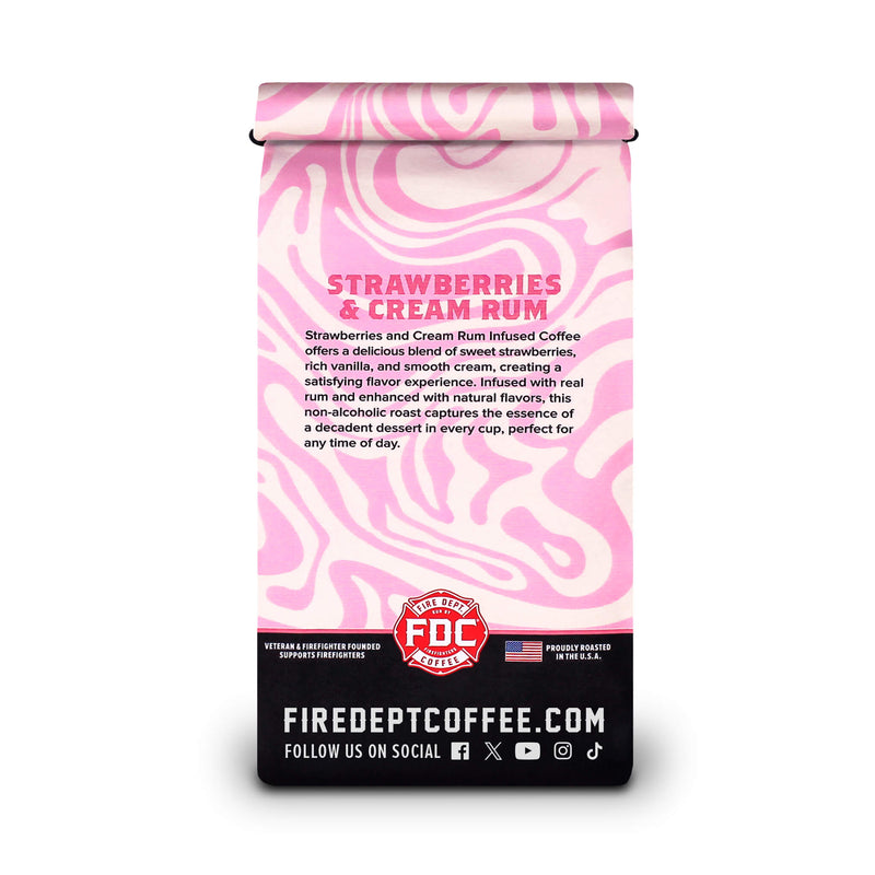 Load image into Gallery viewer, Fire Department Coffee - Strawberries and Cream Rum Infused Coffee