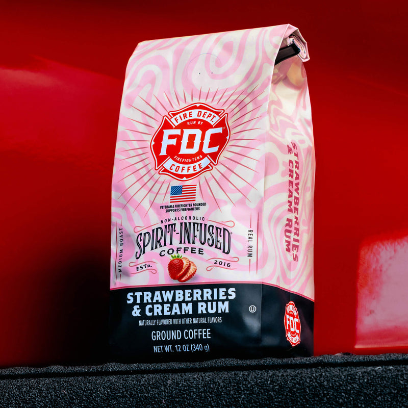 Load image into Gallery viewer, Fire Department Coffee - Strawberries and Cream Rum Infused Coffee