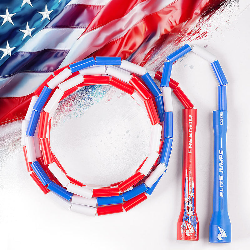 Load image into Gallery viewer, Elite Jumps - FREEDOM - USA Flag Beaded Jump Rope