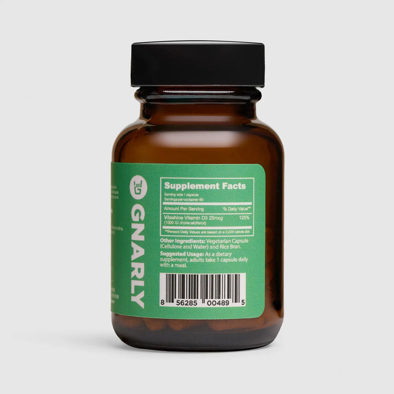Load image into Gallery viewer, Gnarly Baseline Vitamin D3 - Nutrition Side