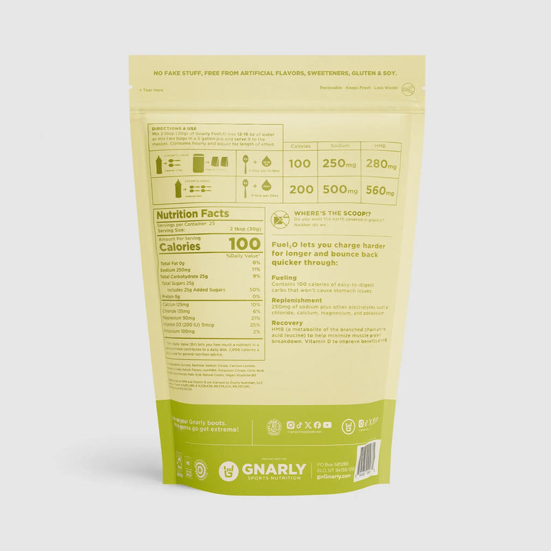Load image into Gallery viewer, Gnarly Fuel2O Limeade - Back Label