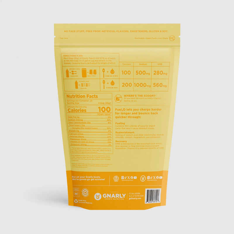 Load image into Gallery viewer, Gnarly Fuel2O Salted Orange - Back Label