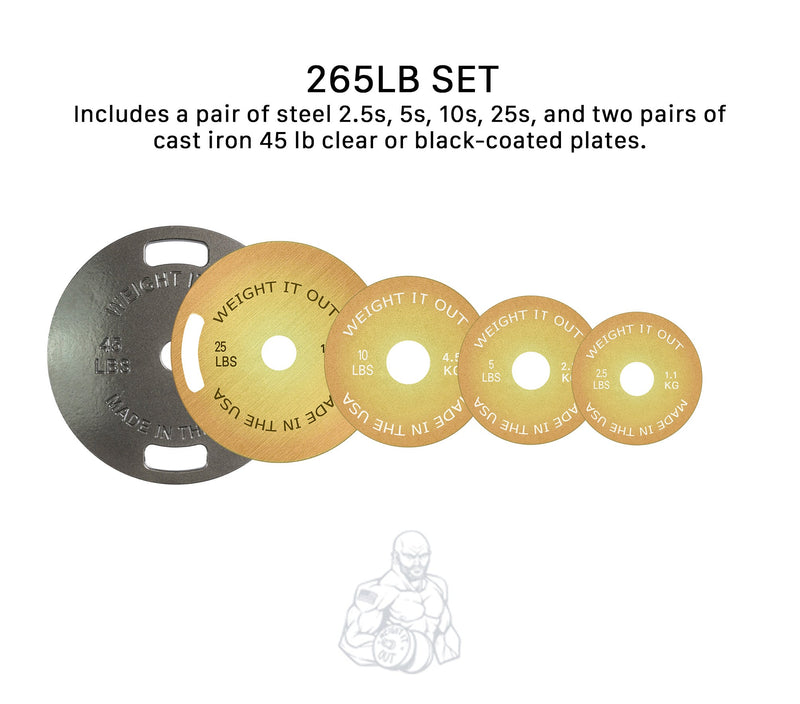 Load image into Gallery viewer, Weight It Out - Cast Iron Machined 45lb And Calibrated Solid Steel Weight Plate Sets