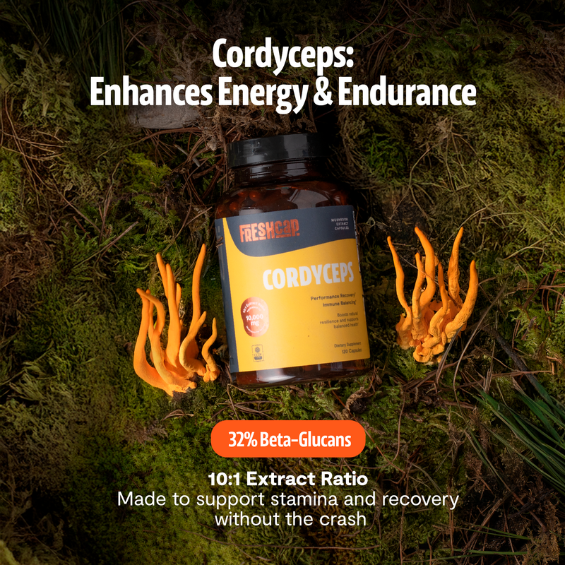 Load image into Gallery viewer, FreshCap Mushrooms - Organic Cordyceps Mushroom Supplement Capsules