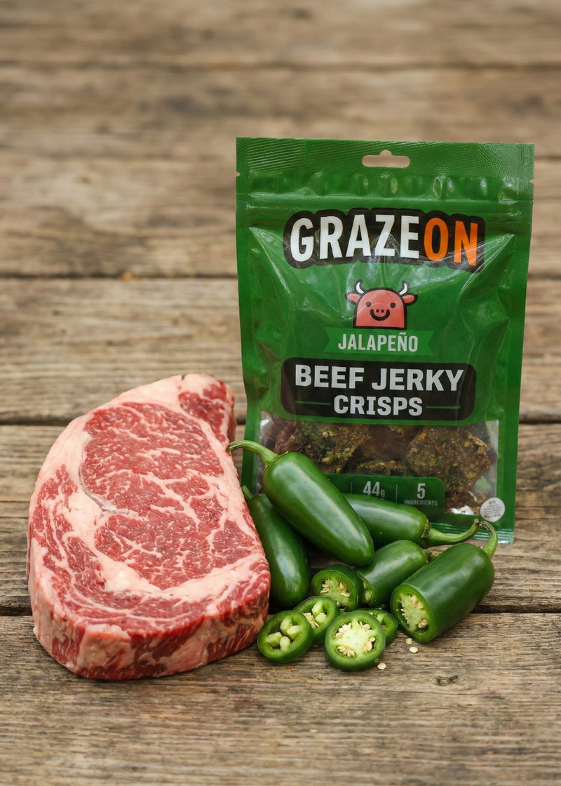 Load image into Gallery viewer, GrazeOn - Jalapeño Beef Crisps (2 oz)