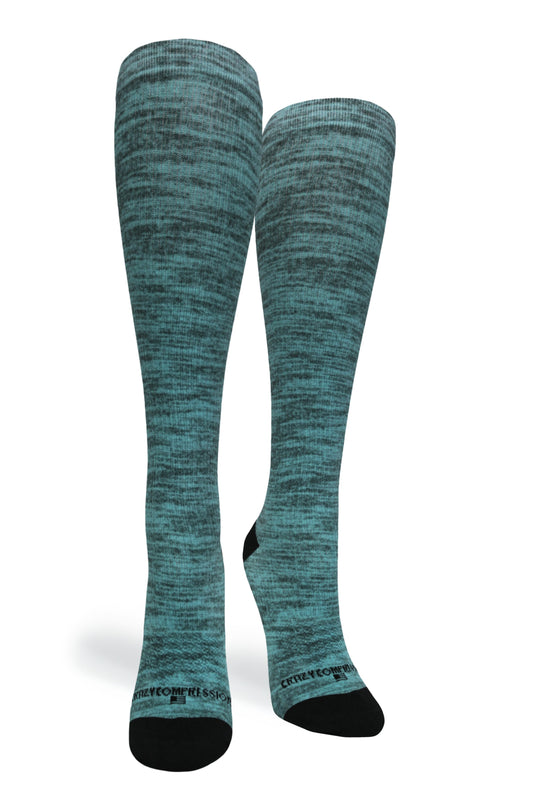 Crazy Compression - Green Heather - (Standard & Extra Wide)