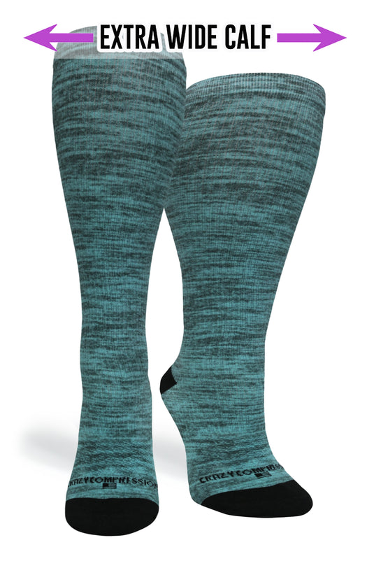 Crazy Compression - Green Heather - (Standard & Extra Wide)