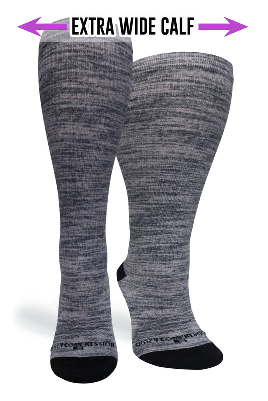 Crazy Compression - Grey Heather - (Standard & Extra Wide)