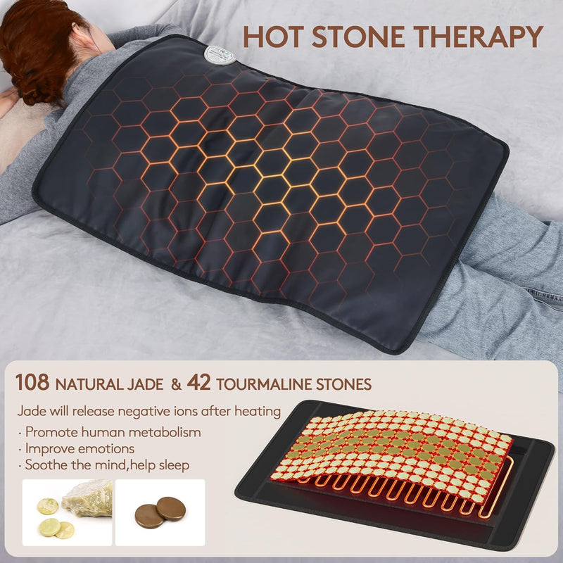 Load image into Gallery viewer, iReliev - Far Infrared Natural Jade and Tourmaline Heating Pad, 31" x 21"