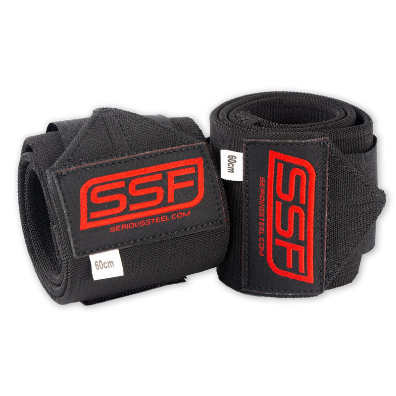 Load image into Gallery viewer, Serious Steel Fitness - Heavy duty wrist wraps (60cm, Black)