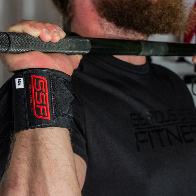 Load image into Gallery viewer, Serious Steel Fitness - Heavy duty wrist wraps (60cm, Black)