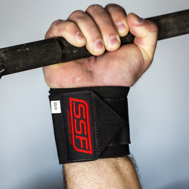 Load image into Gallery viewer, Serious Steel Fitness - Heavy duty wrist wraps (60cm, Black)