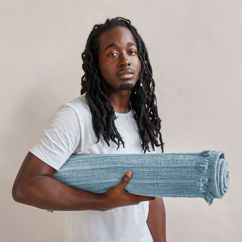 Load image into Gallery viewer, Oko Living - Indigo Moon - Naturally Dyed Herbal Yoga Mat