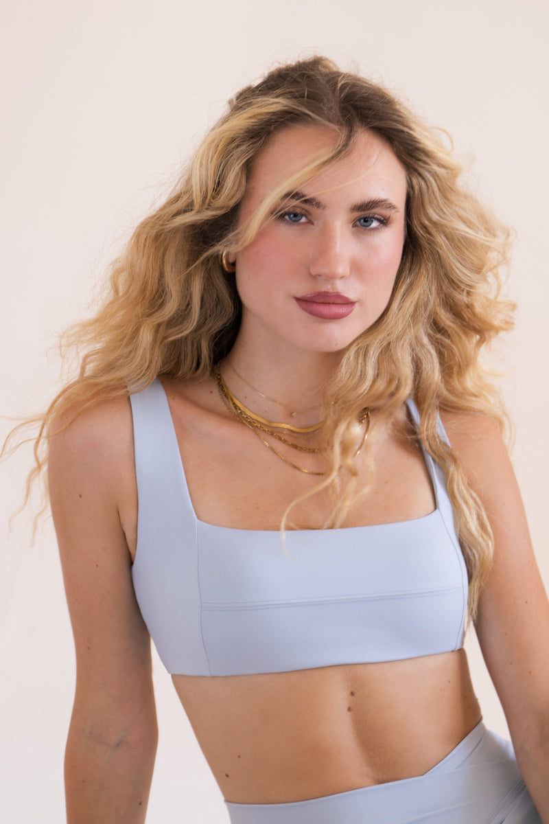 Load image into Gallery viewer, Runner's Athletics - Hot Girl Bandage Push-Up Sports Bra in LuxeForm (Baby Blue)