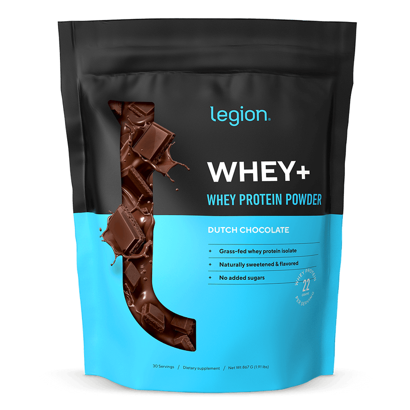 Load image into Gallery viewer, Legion Athletics Whey+ Grass-Fed Whey Protein Isolate - 22g whey isolate protein per serving, naturally sweetened and flavored