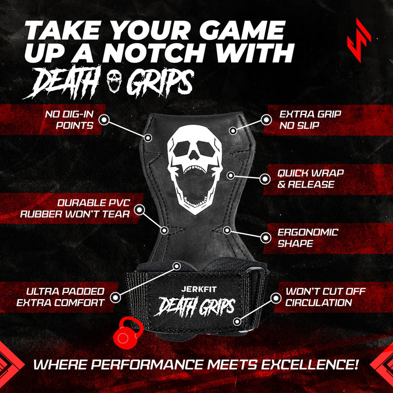 Load image into Gallery viewer, JerkFit - Death Grips Premium Heavy Lifting Straps