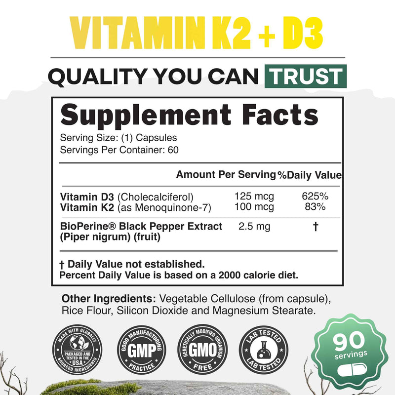 Load image into Gallery viewer, Wild Foods - Vitamin K2 + D3 + Black Pepper Extract - Vitamins & Supplements