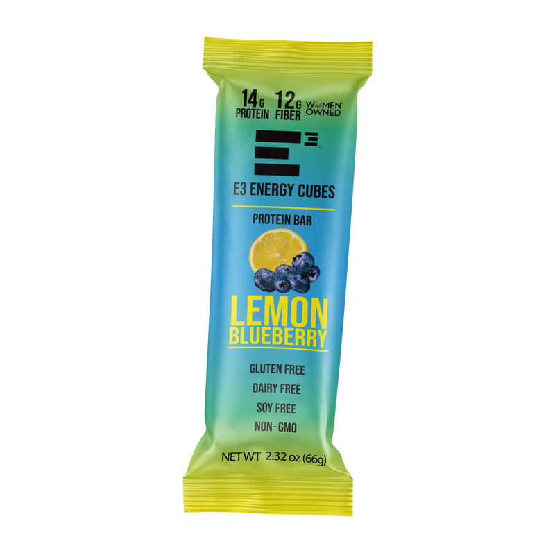 Load image into Gallery viewer, E3 Energy Cubes - Lemon Blueberry Protein Bars (12 bars)