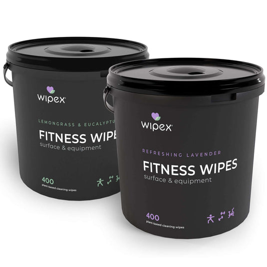 Wipex Co. - 400ct Natural Gym Wipes for Fitness Equipment | Portable Dispensing Bucket or Refill | Plant-Based