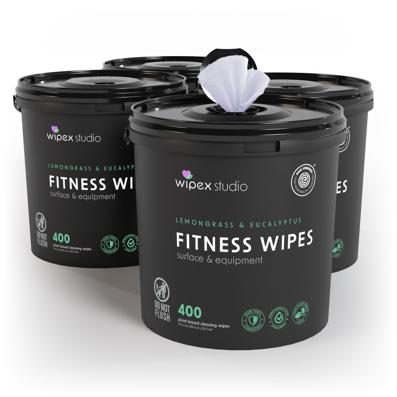 Load image into Gallery viewer, Wipex Co. - 400ct Natural Gym Wipes for Fitness Equipment | Portable Dispensing Bucket or Refill | Plant-Based