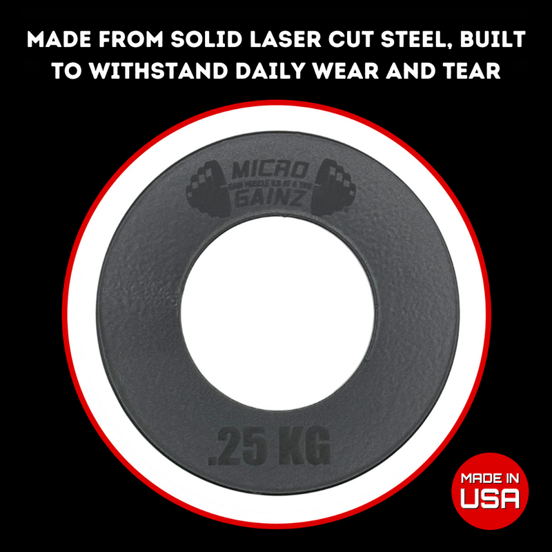 Load image into Gallery viewer, Micro Gainz - Olympic Size Kilogram Fractional Steel Weight Plates .25KG Plates: Set of 2