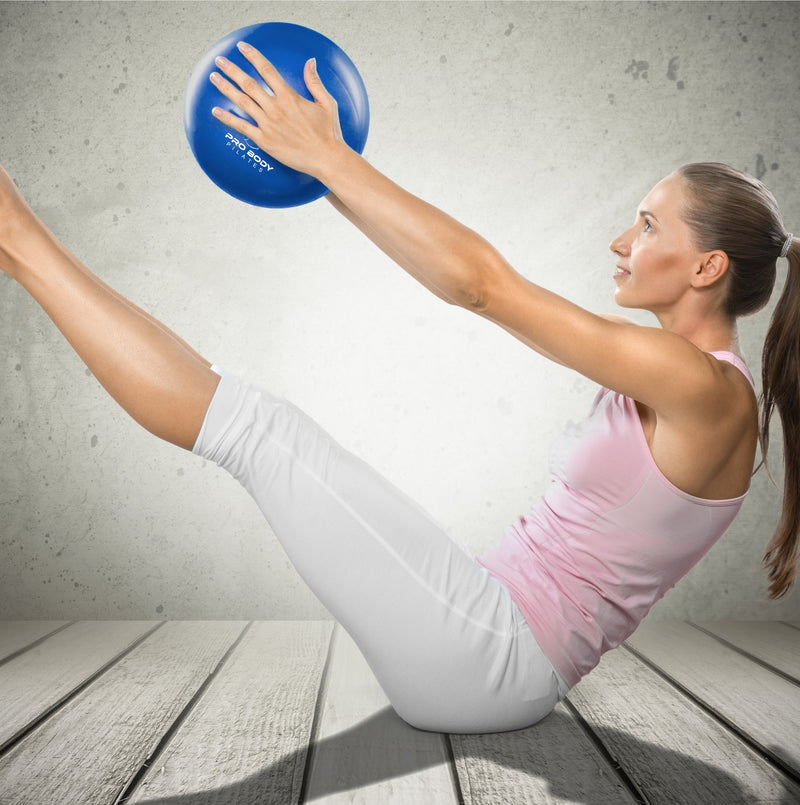 Load image into Gallery viewer, ProBody Pilates - 9 Inch Small Exercise Ball for Stability, Barre, Pilates, Yoga, and Balance (Electric Blues)