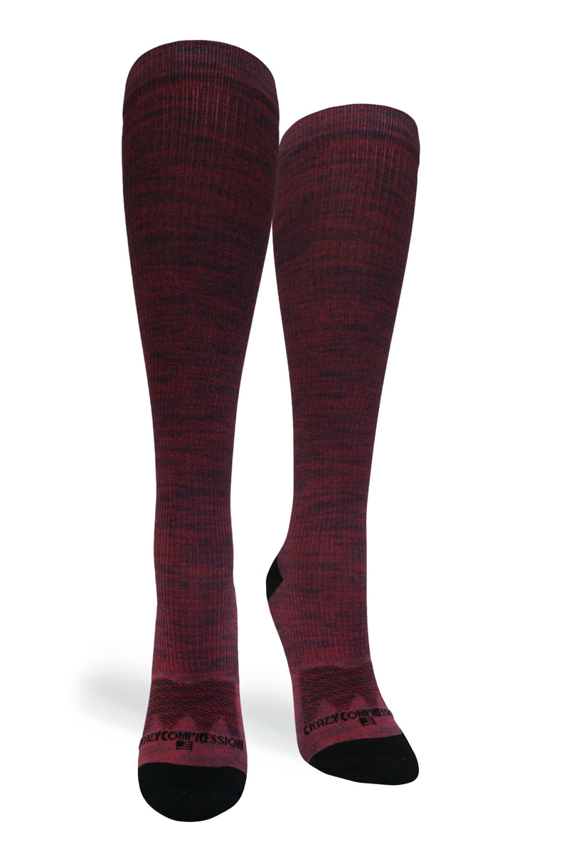 Load image into Gallery viewer, Crazy Compression - Maroon Heather - (Standard & Extra Wide)