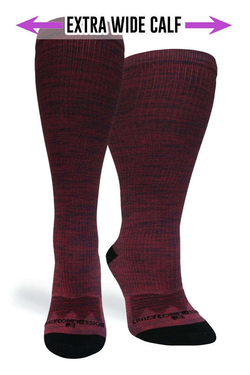 Load image into Gallery viewer, Crazy Compression - Maroon Heather - (Standard & Extra Wide)