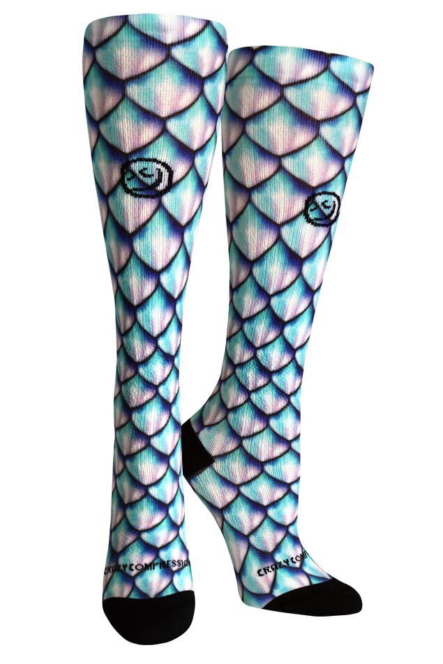 Load image into Gallery viewer, Crazy Compression - Mermaid 3D Aqua - (Standard & Extra Wide)