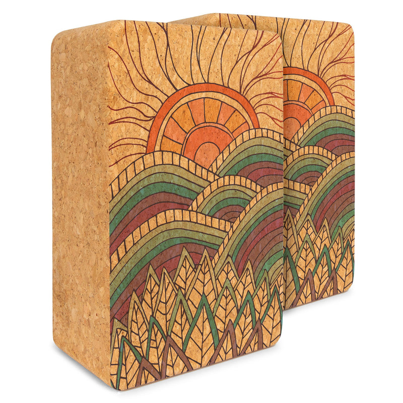 Load image into Gallery viewer, Yoloha Yoga - Artist Cork Yoga Block Set