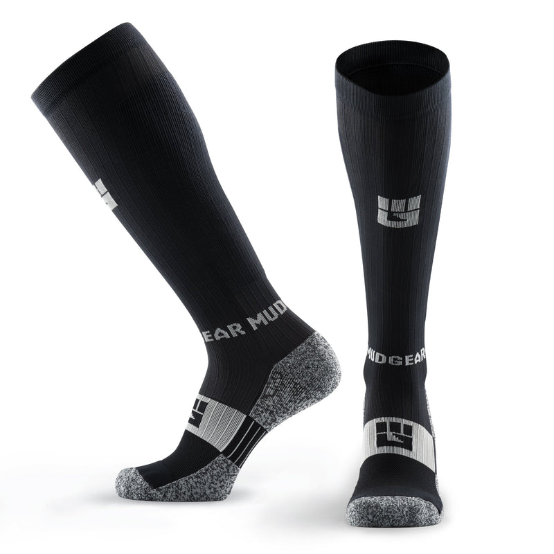 Load image into Gallery viewer, MudGear - Tall Compression Socks (Black/Gray)