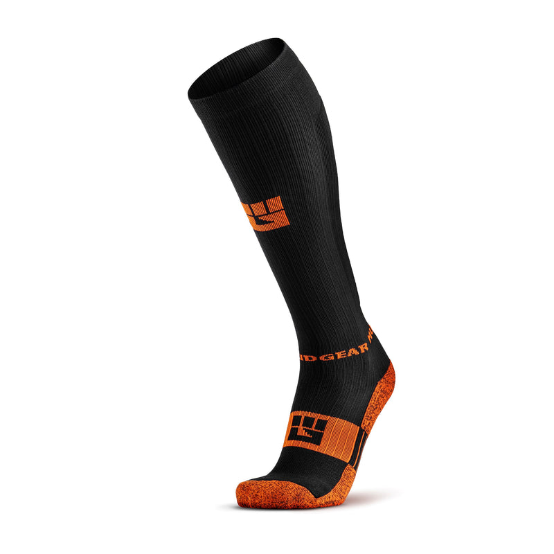 Load image into Gallery viewer, MudGear - Tall Compression Socks (Black/Orange)