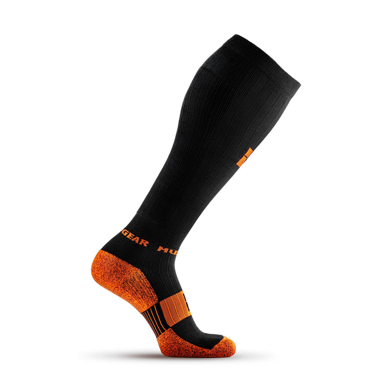 Load image into Gallery viewer, MudGear - Tall Compression Socks (Black/Orange)