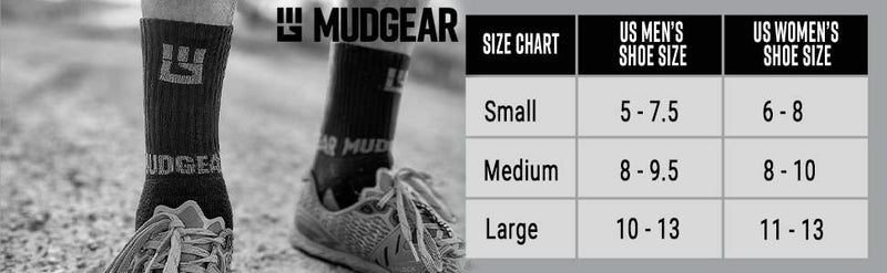 Load image into Gallery viewer, MudGear - 5" Crew Height Trail Running Sock (Black/Gray)