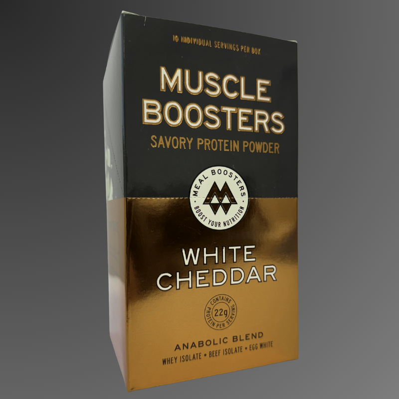 Load image into Gallery viewer, Meal Boosters - Muscle Boosters White Cheddar (10 Single-Serve Packs)