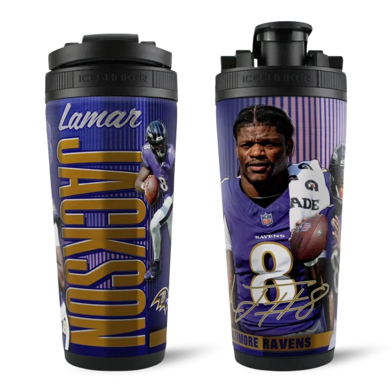 Load image into Gallery viewer, Ice Shaker - Officially Licensed Baltimore Ravens 26oz Ice Shaker - 4D Jackson