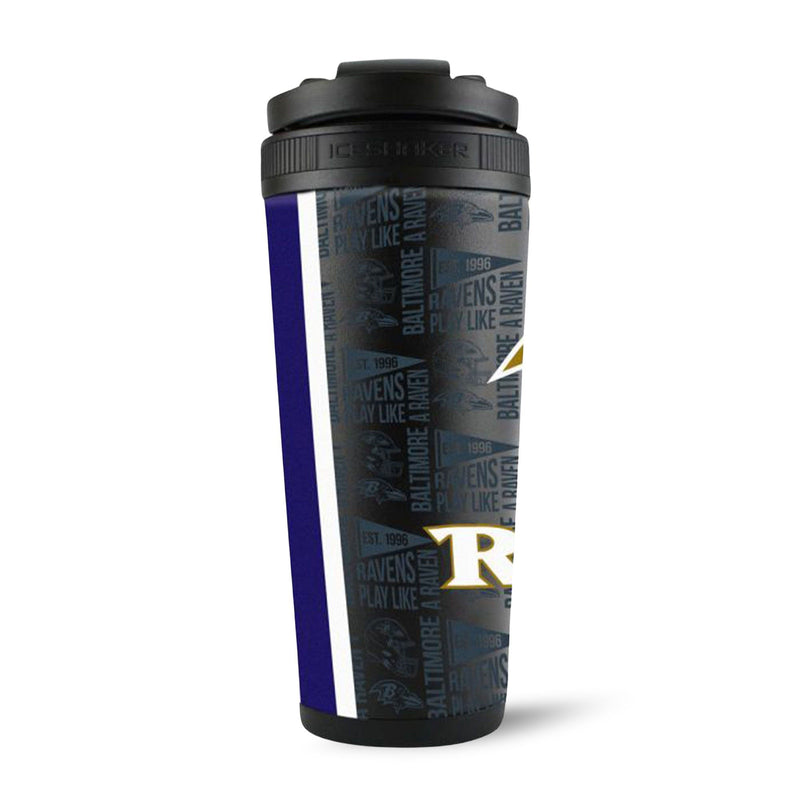 Load image into Gallery viewer, Ice Shaker - Officially Licensed Baltimore Ravens 26oz Ice Shaker
