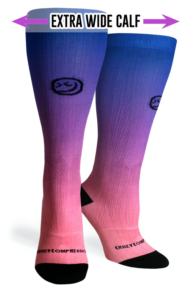 Load image into Gallery viewer, Crazy Compression - Ombré Blue Pink - (Standard & Extra Wide)