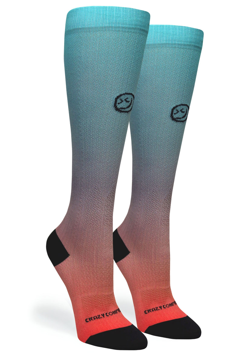 Load image into Gallery viewer, Crazy Compression - Ombré Peach Aqua - (Standard & Extra Wide)
